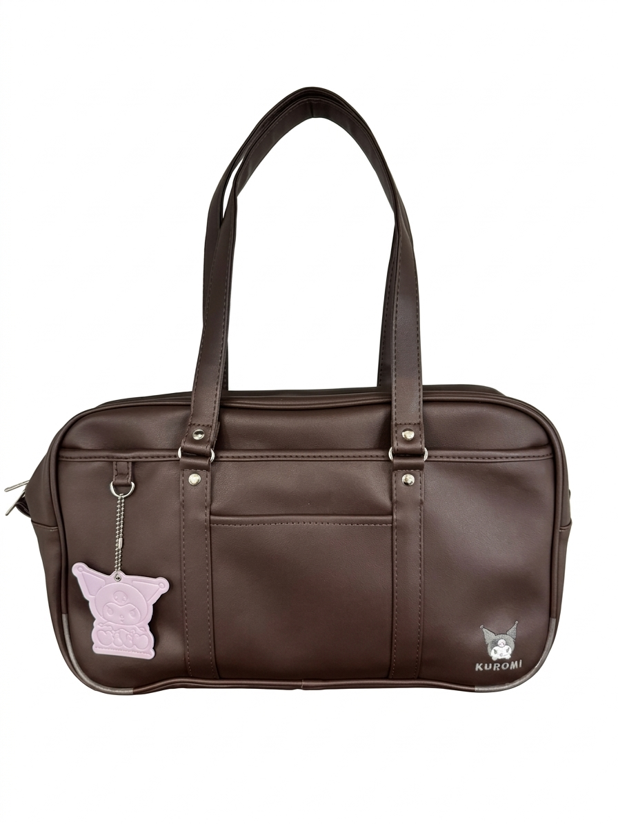 クロミ Kuromi スクールバッグ チャーム付 スクールボストン A4 合皮 62058