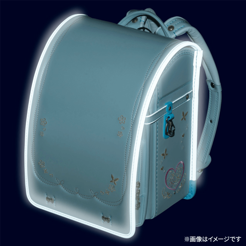 フィットちゃんランドセル プラチナフラワー(ミントグリーン×アクア) 安ピカッタイプ+楽ッション