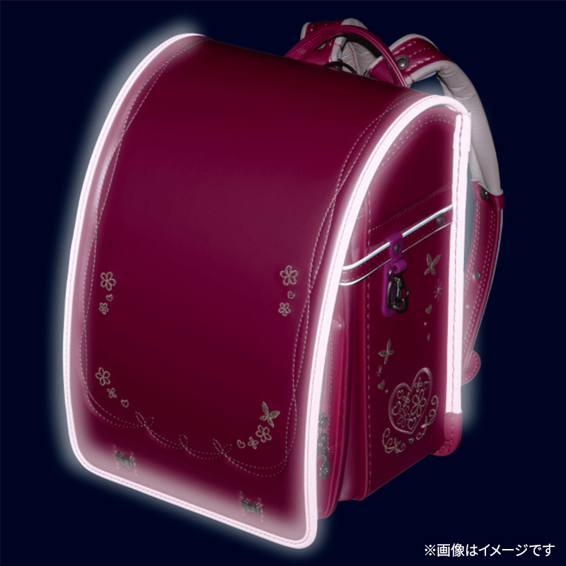 フィットちゃんランドセル プラチナフラワー(パールピンク×ホットピンク) 安ピカッタイプ+楽ッション