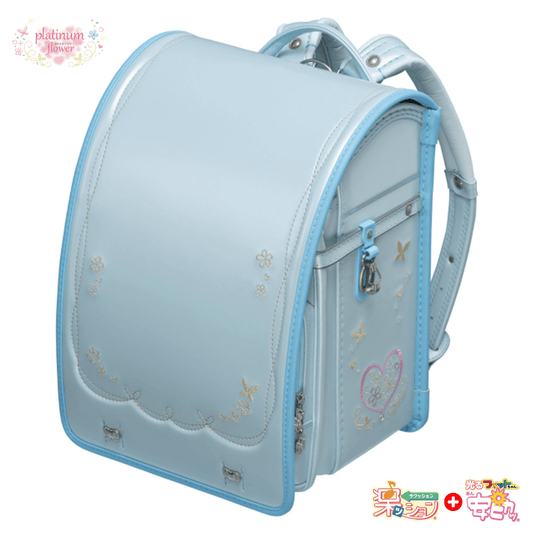 フィットちゃんランドセル プラチナフラワー(ミントグリーン×アクア) 安ピカッタイプ+楽ッション