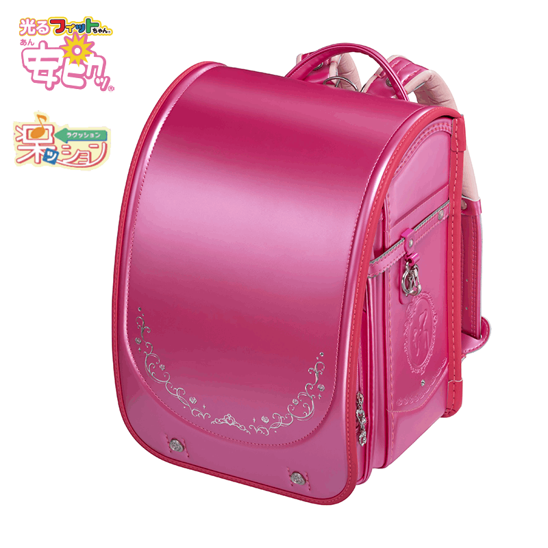 【3月1日販売開始】フィットちゃんランドセル リノル(パールピンク×ホットピンク) 安ピカッタイプ＋楽ッション