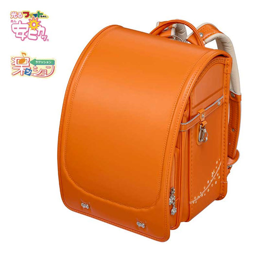 【3月1日販売開始】フィットちゃんランドセル プティガール(オレンジ×オレンジ）安ピカッタイプ＋楽ッション　