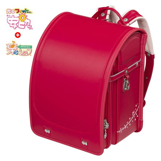 【3月1日販売開始】フィットちゃんランドセル プティガール(チェリー×チェリー) 安ピカッタイプ＋楽ッション　