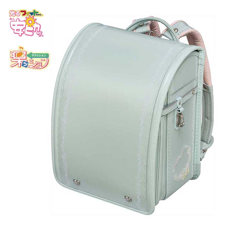 【3月1日販売開始】フィットちゃんランドセル ルル・フラワー(ミント×ミント) 安ピカッタイプ+楽ッション 軽量タイプ