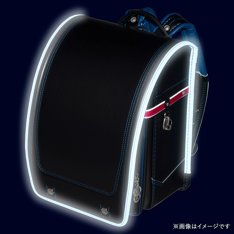 フィットちゃんランドセル アスリートボーイワイド(クロ×レッド/背ブルー) 安ピカッタイプ＋楽ッション ワイドタイプ