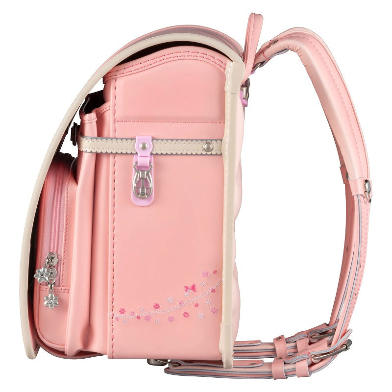 【3月1日販売開始】フィットちゃんランドセル プティガール(ペールピンク×ベージュ) 安ピカッタイプ＋楽ッション　