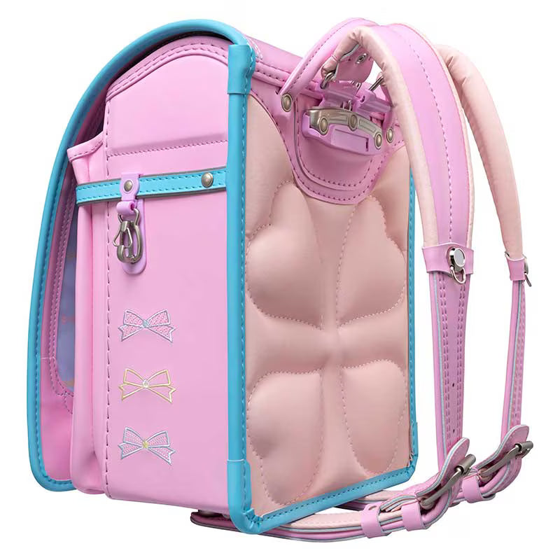 【軽量タイプ】フィットちゃんランドセル パステルガール (ベビーピンク×アクア) 安ピカッタイプ＋楽ッション