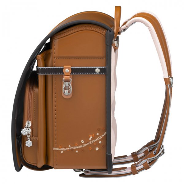 【3月1日販売開始】フィットちゃんランドセル プティガール(キャメル×チョコ) 安ピカッタイプ＋楽ッション　