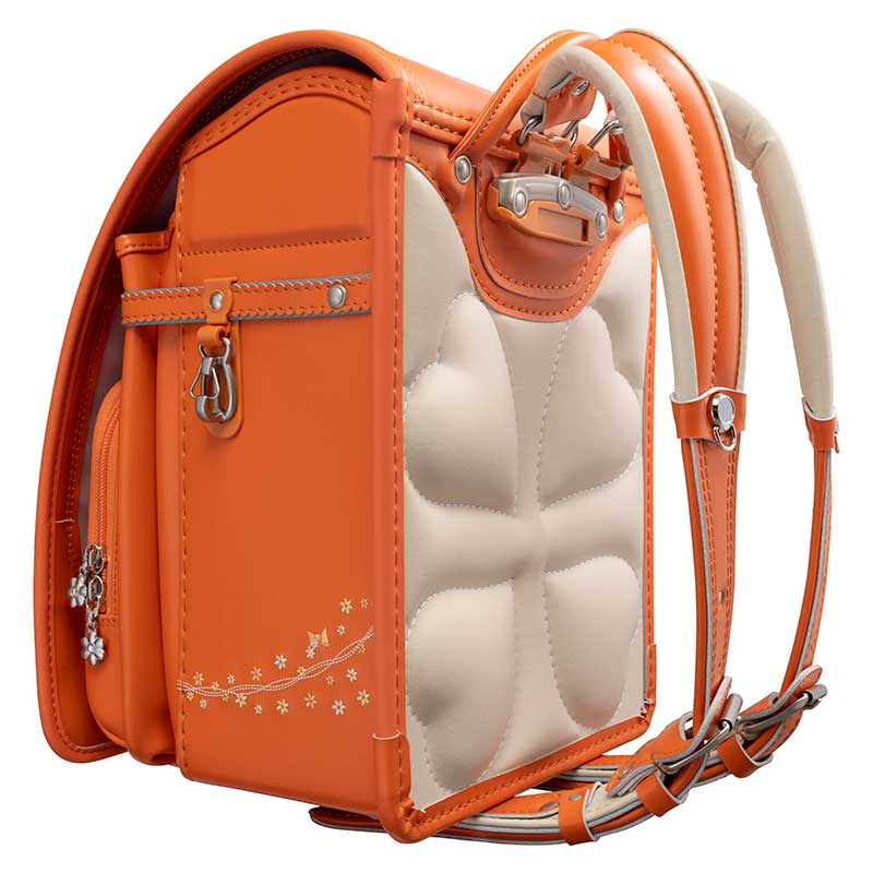 【3月1日販売開始】フィットちゃんランドセル プティガール(オレンジ×オレンジ）安ピカッタイプ＋楽ッション　