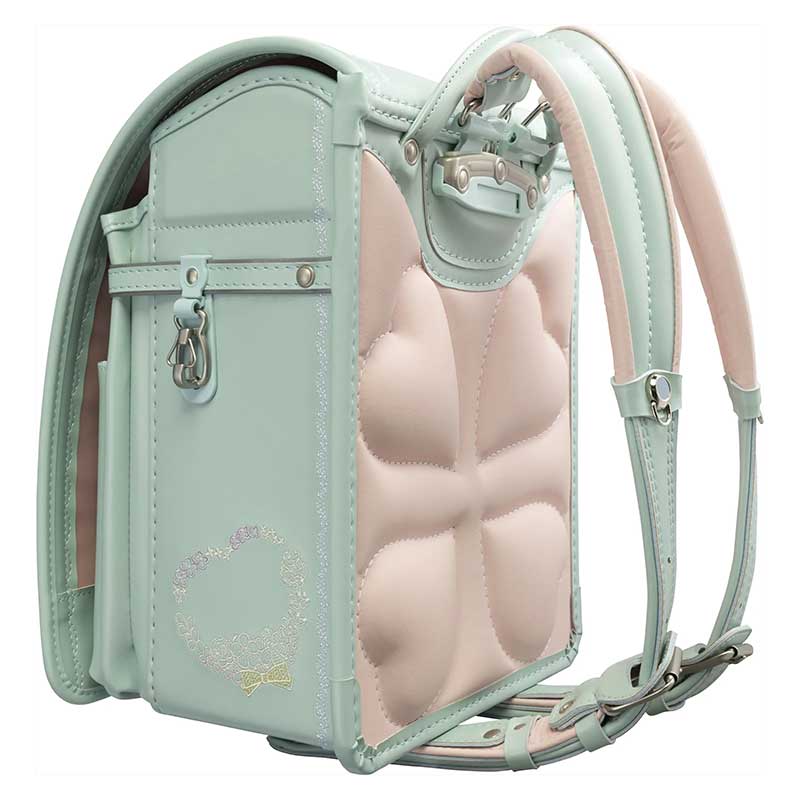 【3月1日販売開始】フィットちゃんランドセル ルル・フラワー(ミント×ミント) 安ピカッタイプ+楽ッション 軽量タイプ