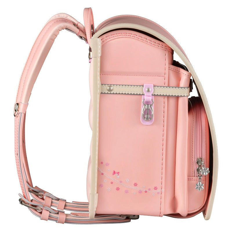 【3月1日販売開始】フィットちゃんランドセル プティガール(ペールピンク×ベージュ) 安ピカッタイプ＋楽ッション　