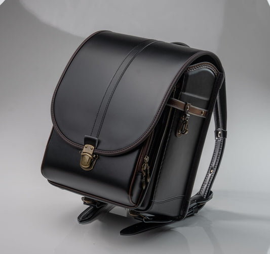 【3月1日販売開始】Oeuf＋ランドセル - Black Antique（ブラックアンティーク×チョコ）
