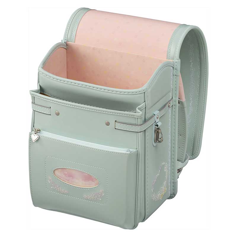 【3月1日販売開始】フィットちゃんランドセル ルル・フラワー(ミント×ミント) 安ピカッタイプ+楽ッション 軽量タイプ