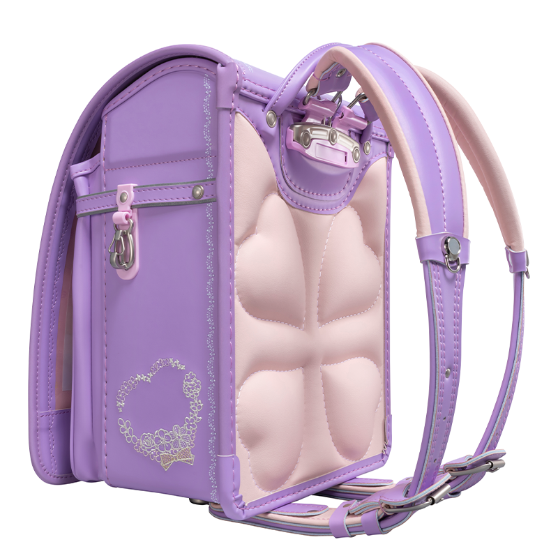 【3月1日販売開始】フィットちゃんランドセル ルル・フラワー(ラベンダー×ラベンダー) 安ピカッタイプ+楽ッション 軽量タイプ