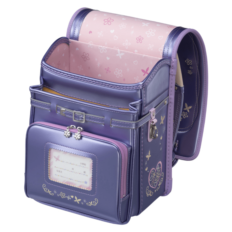 フィットちゃんランドセル プラチナフラワー(パールラベンダー×ラベンダー) 安ピカッタイプ+楽ッション