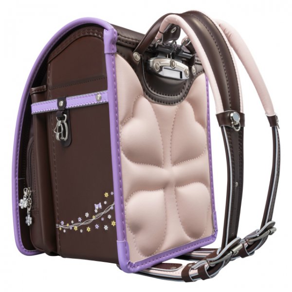 【3月1日販売開始】フィットちゃんランドセル プティガール(ココアブラウン×ラベンダー) 安ピカッタイプ＋楽ッション　