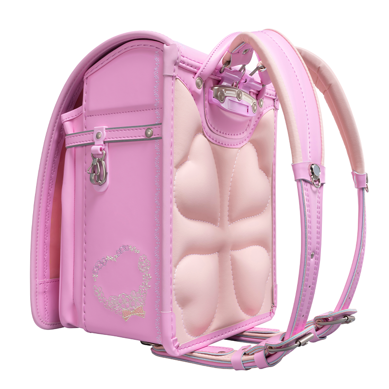 【3月1日販売開始】フィットちゃんランドセル ルル・フラワー(ベビーピンク×ベビーピンク) 安ピカッタイプ+楽ッション 軽量タイプ