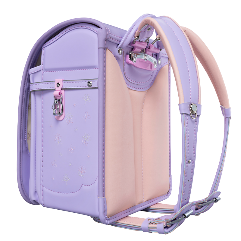 フィットちゃんランドセル シュシュ・フローラ(ペールラベンダー×ペールラベンダー) 安ピカッタイプ+楽ッション