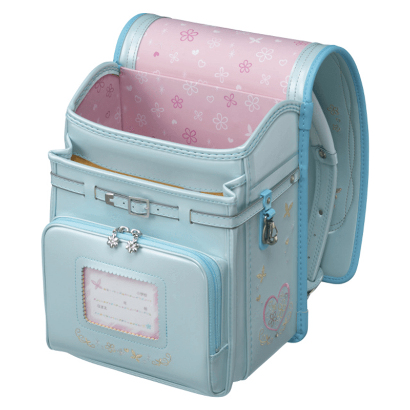 フィットちゃんランドセル プラチナフラワー(ミントグリーン×アクア) 安ピカッタイプ+楽ッション