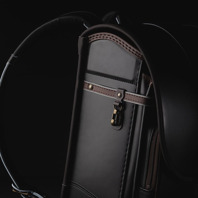 【3月1日販売開始】Oeuf＋ランドセル - Black Antique（ブラックアンティーク×チョコ）