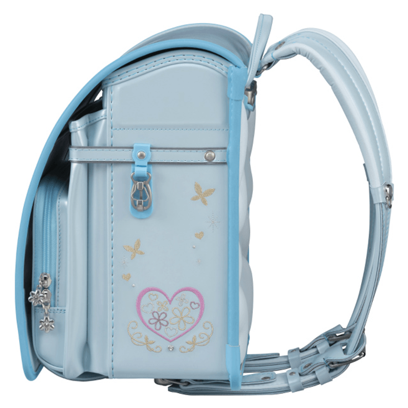 フィットちゃんランドセル プラチナフラワー(ミントグリーン×アクア) 安ピカッタイプ+楽ッション