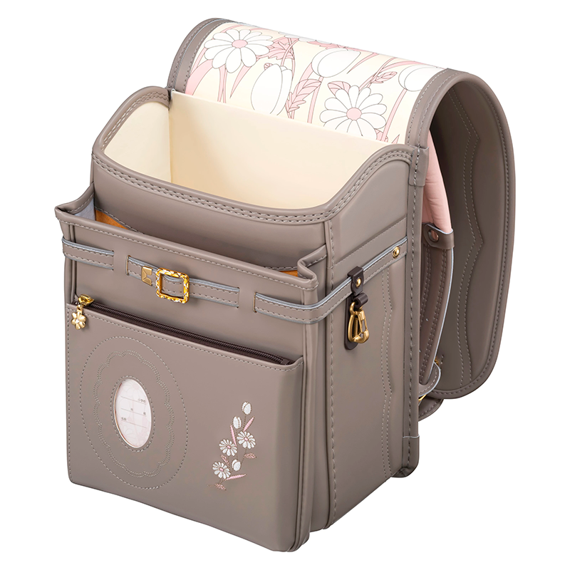 【3月1日販売開始】フィットちゃんランドセル フロル(スモークブラウン×スモークブラウン) 安ピカッタイプ＋楽ッション