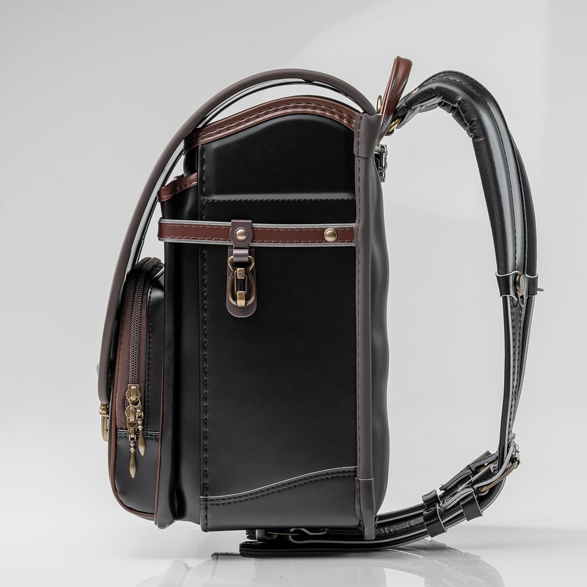 【3月1日販売開始】Oeuf＋ランドセル - Black Antique（ブラックアンティーク×チョコ）