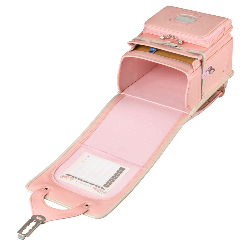 【3月1日販売開始】フィットちゃんランドセル プティガール(ペールピンク×ベージュ) 安ピカッタイプ＋楽ッション　