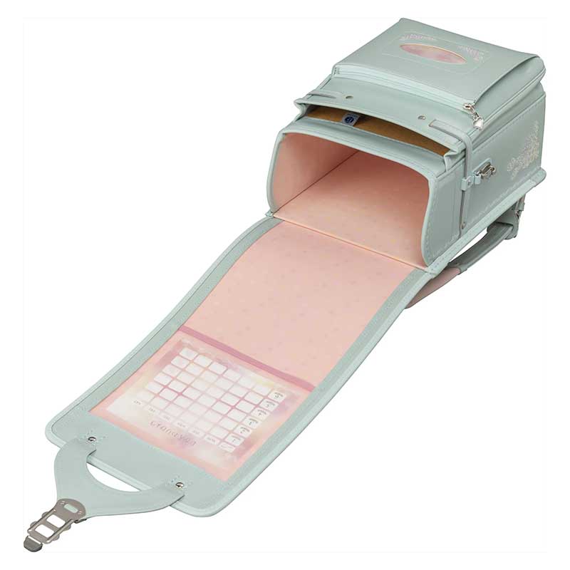 【3月1日販売開始】フィットちゃんランドセル ルル・フラワー(ミント×ミント) 安ピカッタイプ+楽ッション 軽量タイプ