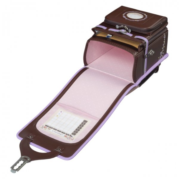 【3月1日販売開始】フィットちゃんランドセル プティガール(ココアブラウン×ラベンダー) 安ピカッタイプ＋楽ッション　