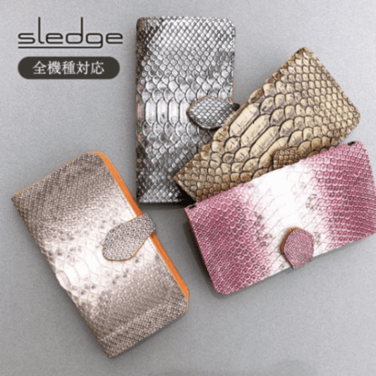 【50％オフ！】限定価格　sledge（スレッジ）Antique python（アンティークパイソン）サイドスナップスマホケース