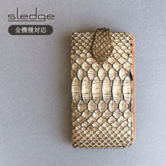 sledge（スレッジ）Antique python（アンティークパイソン）トップスナップスマホケース　A101