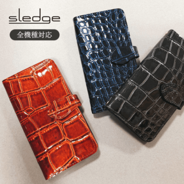 sledge（スレッジ）Lux croco（ラックスクロコ）サイドスナップスマホケース A102N