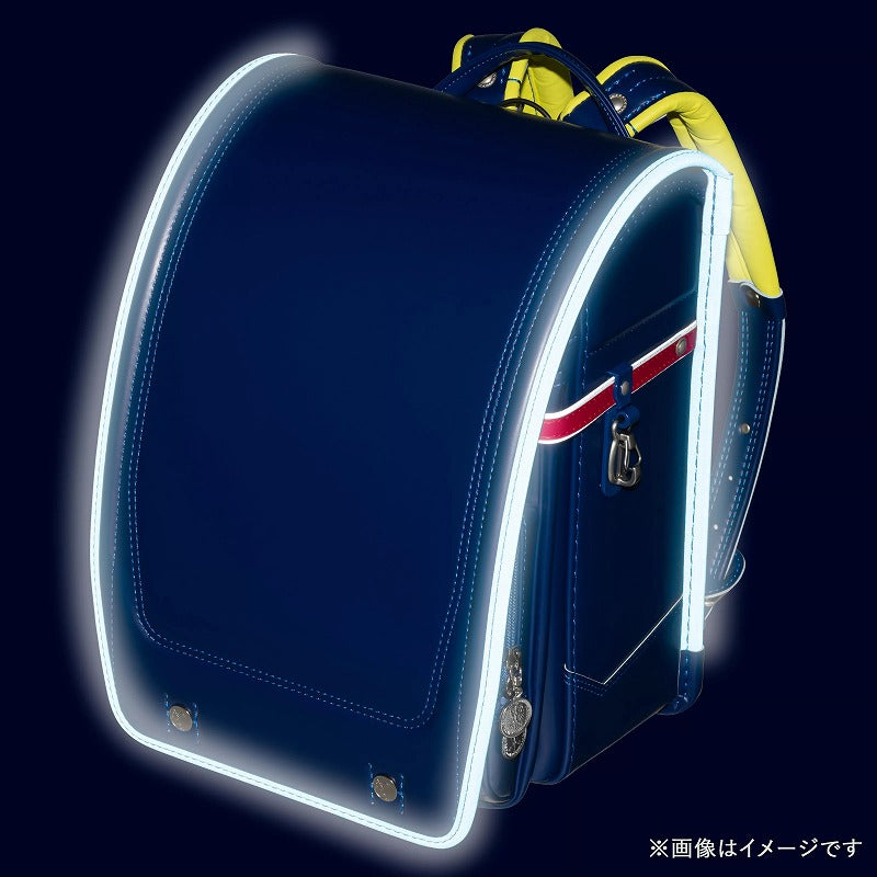 フィットちゃんランドセル アスリートボーイ楽ッション(マリン×レッド/背ライム) 安ピカッタイプ＋楽ッション