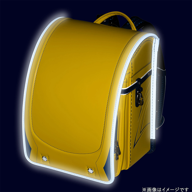 【3月1日販売開始】フィットちゃんランドセル ビークリー(イエロー×ネイビーブルー) 安ピカッタイプ＋楽ッション　