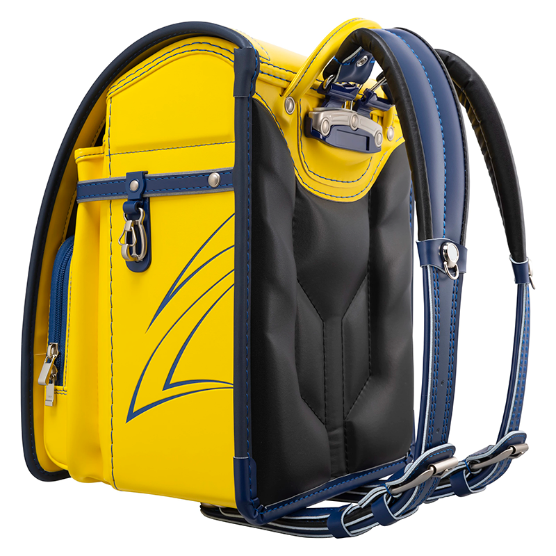 【3月1日販売開始】フィットちゃんランドセル ビークリー(イエロー×ネイビーブルー) 安ピカッタイプ＋楽ッション　