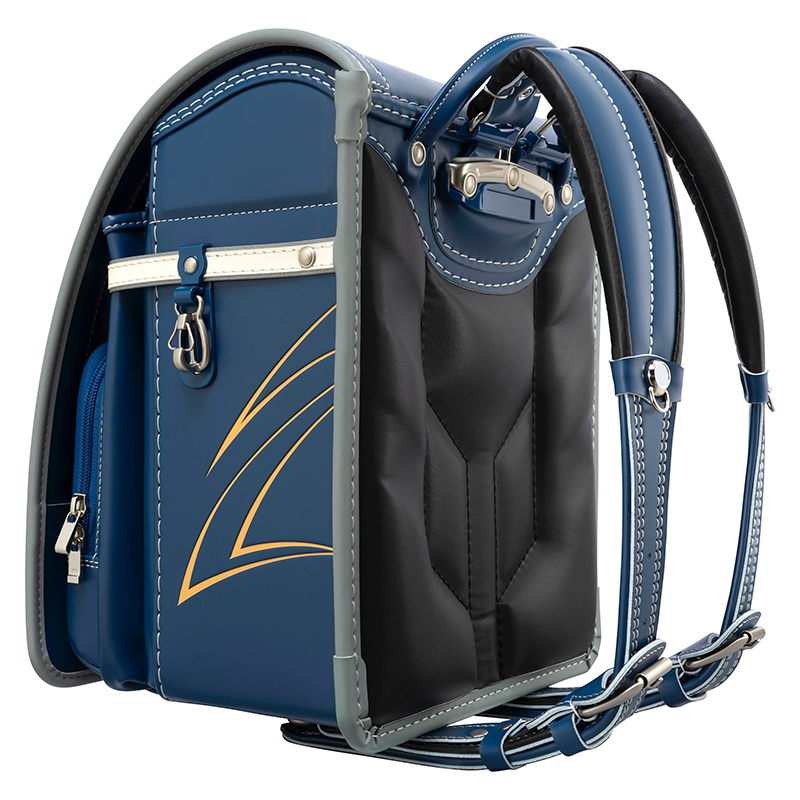 【3月1日販売開始】フィットちゃんランドセル ビークリー(マリン×アッシュグレー) 安ピカッタイプ＋楽ッション　