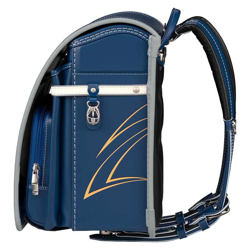 【3月1日販売開始】フィットちゃんランドセル ビークリー(マリン×アッシュグレー) 安ピカッタイプ＋楽ッション　