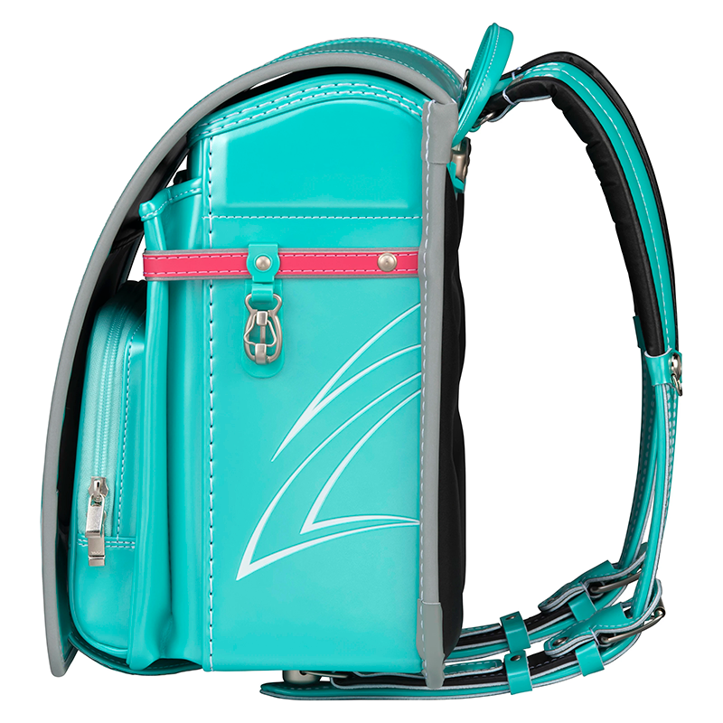 【3月1日販売開始】フィットちゃんランドセル ビークリー(パールエメラルド×アッシュグレー) 安ピカッタイプ＋楽ッション