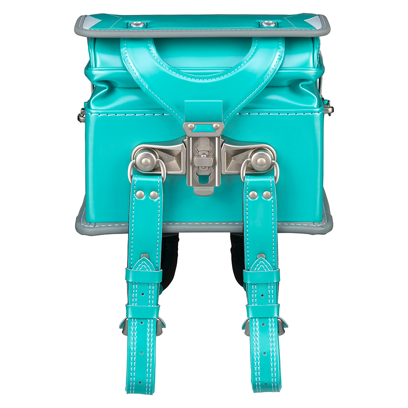 【3月1日販売開始】フィットちゃんランドセル ビークリー(パールエメラルド×アッシュグレー) 安ピカッタイプ＋楽ッション