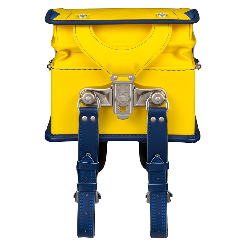 【3月1日販売開始】フィットちゃんランドセル ビークリー(イエロー×ネイビーブルー) 安ピカッタイプ＋楽ッション　