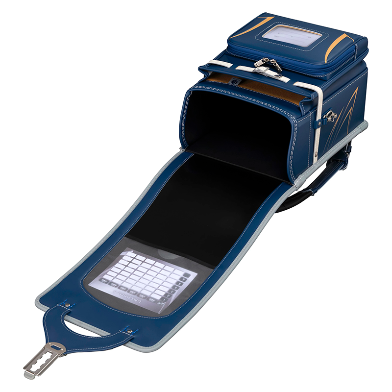 【3月1日販売開始】フィットちゃんランドセル ビークリー(マリン×アッシュグレー) 安ピカッタイプ＋楽ッション　