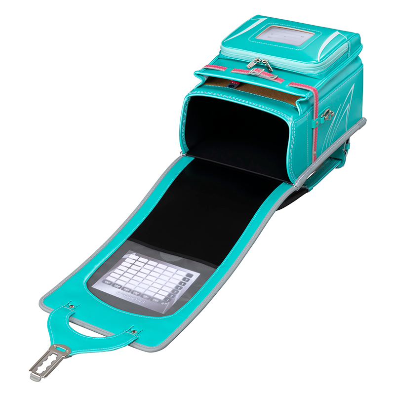 【3月1日販売開始】フィットちゃんランドセル ビークリー(パールエメラルド×アッシュグレー) 安ピカッタイプ＋楽ッション