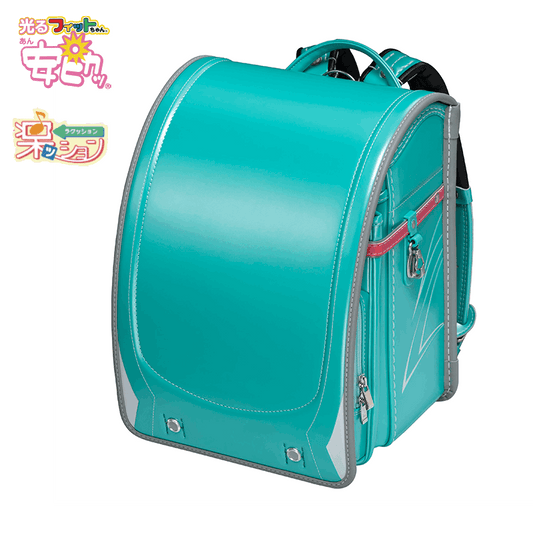 【3月1日販売開始】フィットちゃんランドセル ビークリー(パールエメラルド×アッシュグレー) 安ピカッタイプ＋楽ッション