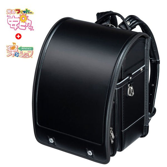 【3月1日販売開始】フィットちゃんランドセル タフボーイDX(クロ×メタルグレー) 安ピカッタイプ＋楽ッション　