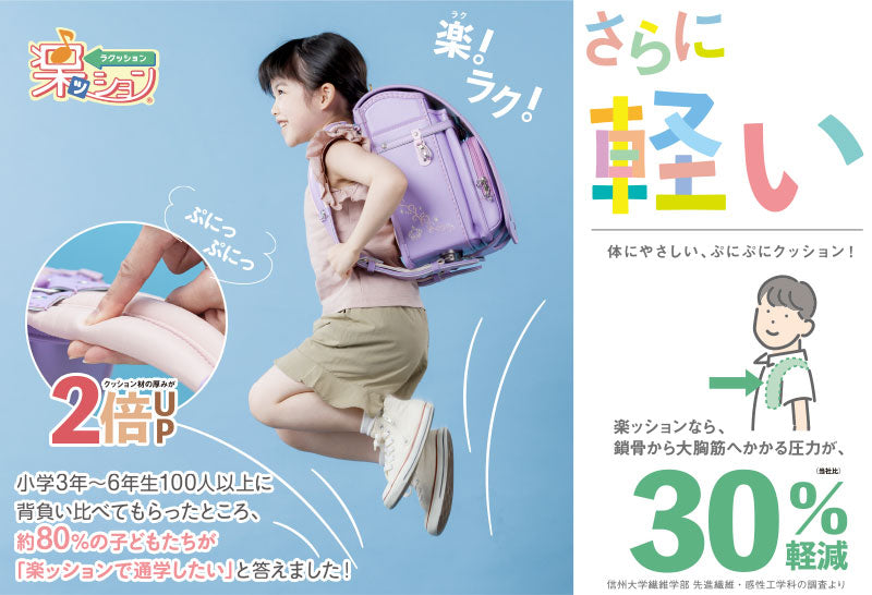 【3月1日販売開始】フィットちゃんランドセル シェルール（プラチナホワイト×ベージュ）安ピカッタイプ＋楽ッション