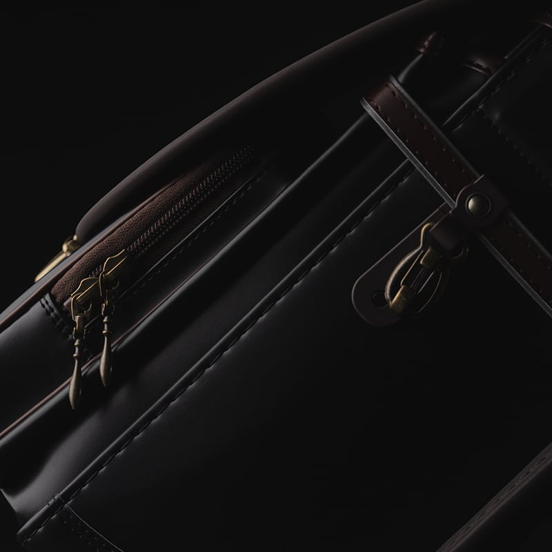 【3月1日販売開始】Oeuf＋ランドセル - Black Antique（ブラックアンティーク×チョコ）