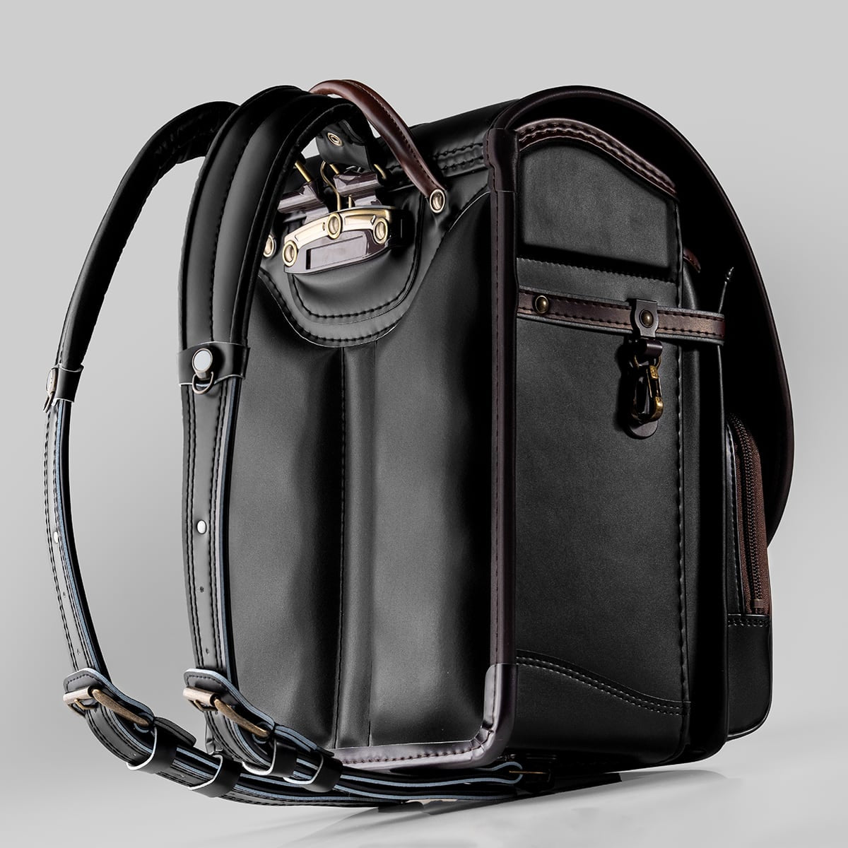 【3月1日販売開始】Oeuf＋ランドセル - Black Antique（ブラックアンティーク×チョコ）