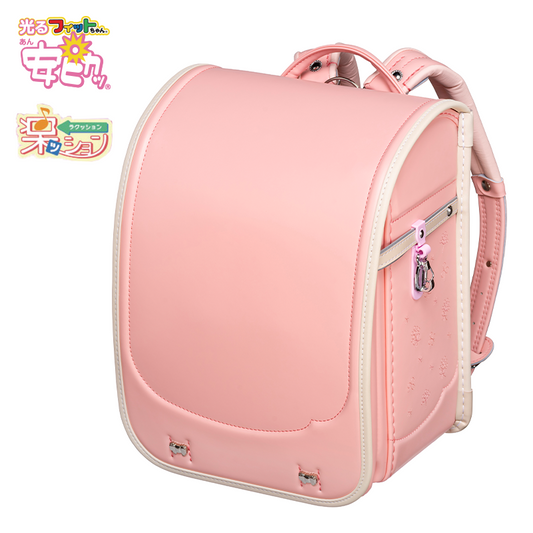 フィットちゃんランドセル シュシュ・フローラワイド(ペールピンク×ベージュ) 安ピカッタイプ＋楽ッション