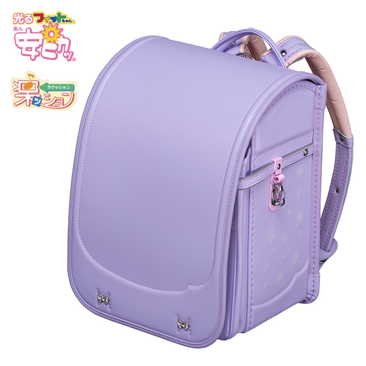 フィットちゃんランドセル シュシュ・フローラワイド(ペールラベンダー×ペールラベンダー) 安ピカッタイプ＋楽ッション